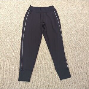 Athleta Venice High Rise Track Stripe Jogger Womens Small Black Athleisure